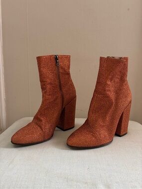 Dries Van Noten block heel glitter ankle boots